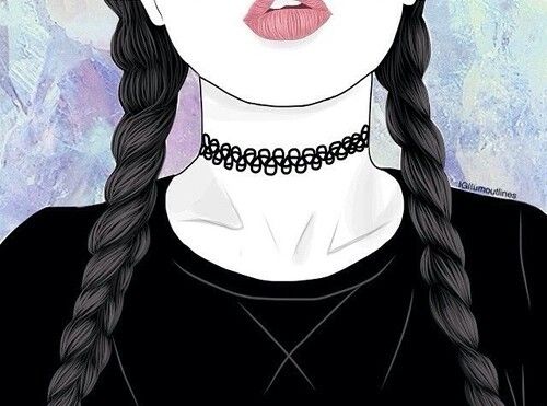 500x371 Choker Croquis L Desenhos De Moda Tumblr Girl Drawing, Tumblr - Choker Drawing