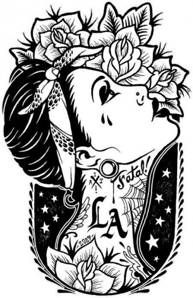 389x600 mexican chola drawings - Chola Drawing Images