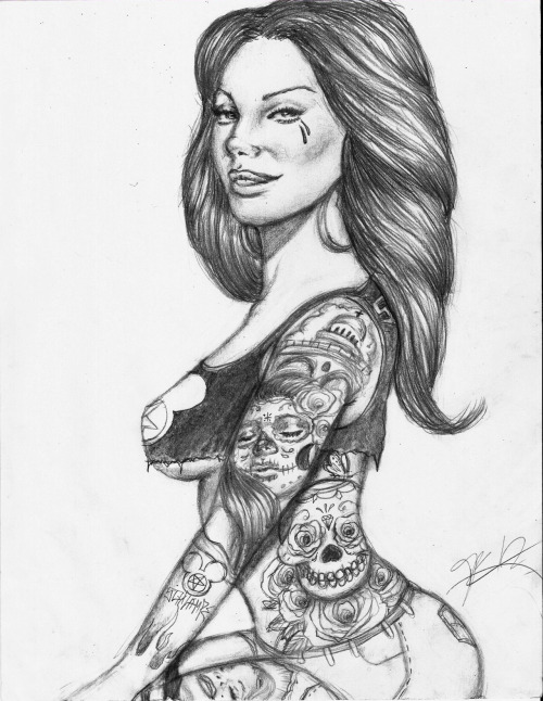 500x646 pictures of easy mexican drawings chola - Chola Drawings