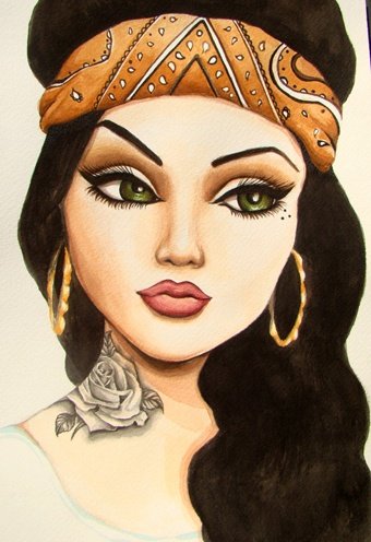 340x496 how to do chola makeup - Chola Girl Drawing