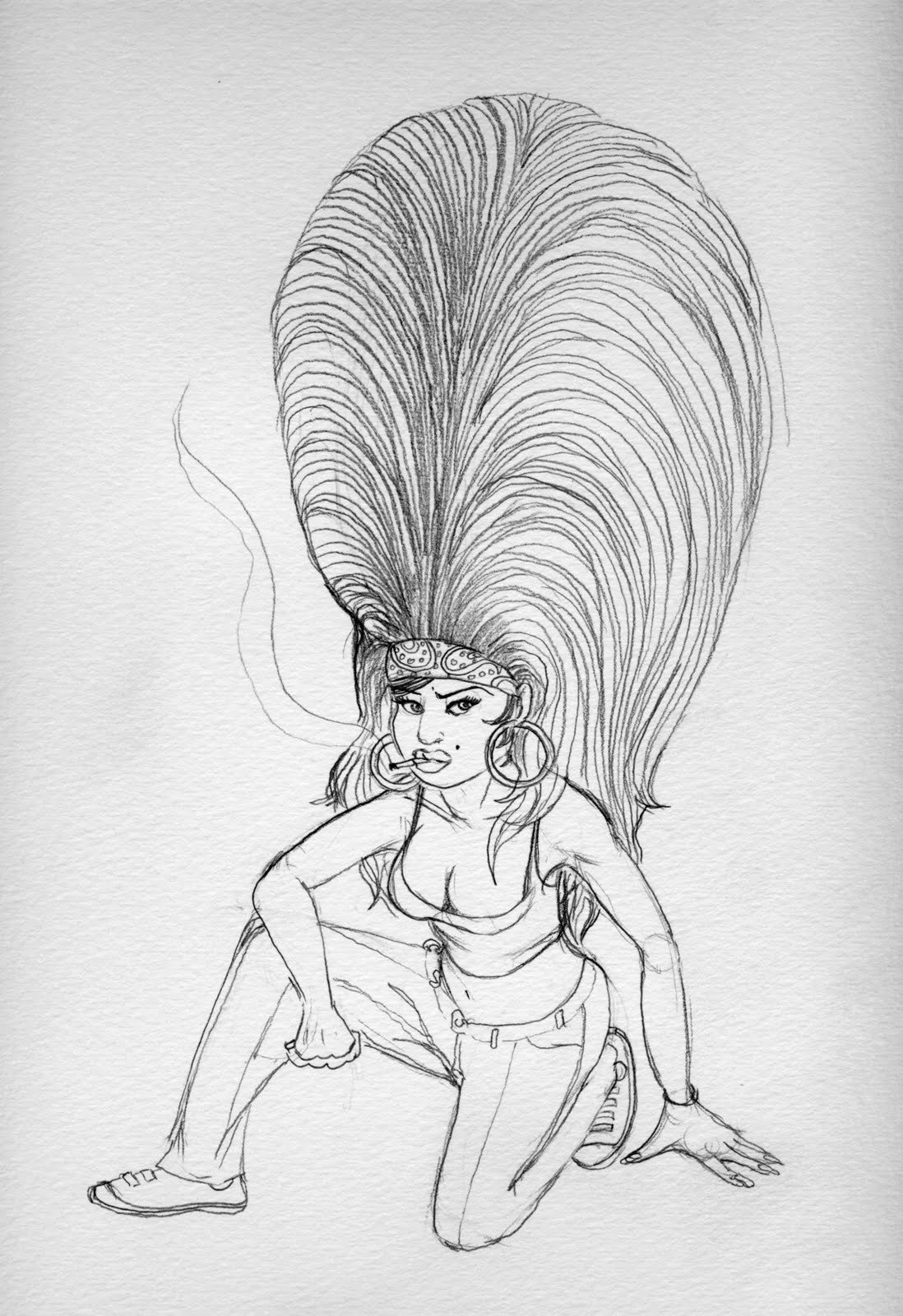 1098x1600 nubian ink - Chola Girl Drawing