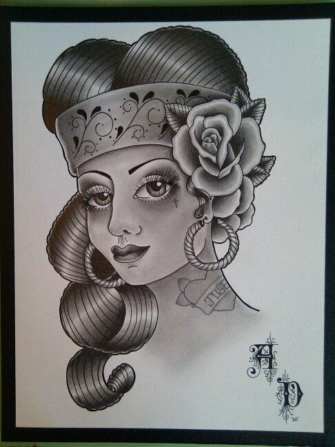 486x648 chola girl drawing - Chola Girl Drawing