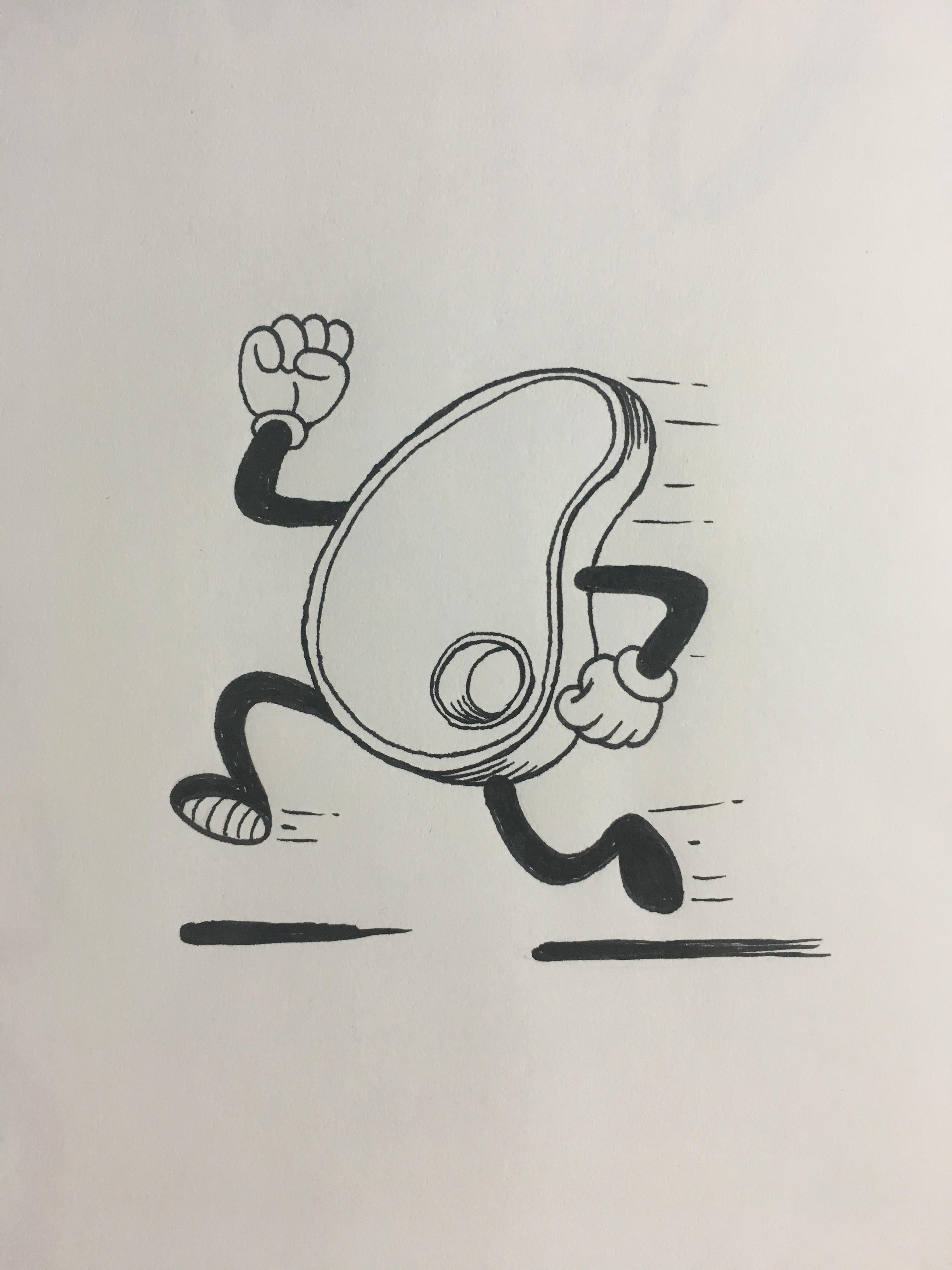 3024x4032 fast drawing using brush pen running pork chop drawing - Chop Drawing