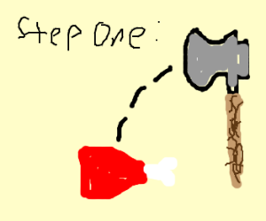 300x250 use your axe to chop that meat drawing - Chop Drawing