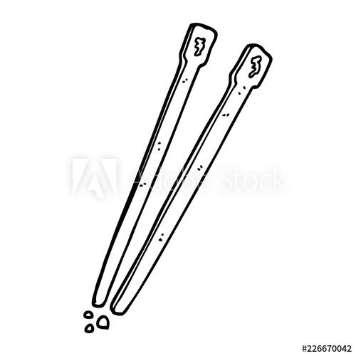 500x500 line drawing cartoon chop sticks - Chop Drawing