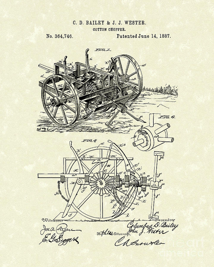 720x900 cotton chopper patent art drawing - Chopper Drawing