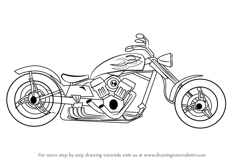 800x566 learn how to draw a chopper - Chopper Drawing