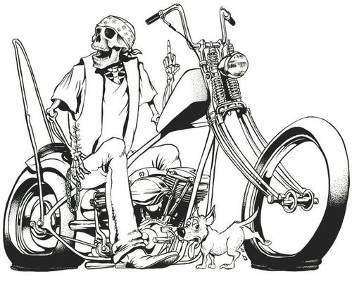 500x406 chopper custom cool motorcyclesamp bikes motorcycle art, biker - Chopper Drawing