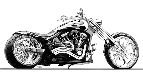 600x333 chopper pencil sketch digital art - Chopper Drawing