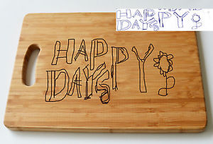 300x204 personalised wooden chopping board child drawing engraved - Chopping Board Drawing