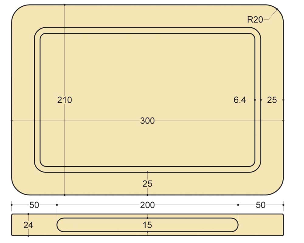 1000x800 weekend project - Chopping Board Drawing
