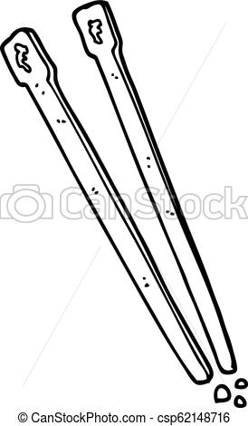 274x470 Line Drawing Cartoon Wooden Chopsticks - Chopsticks Drawing