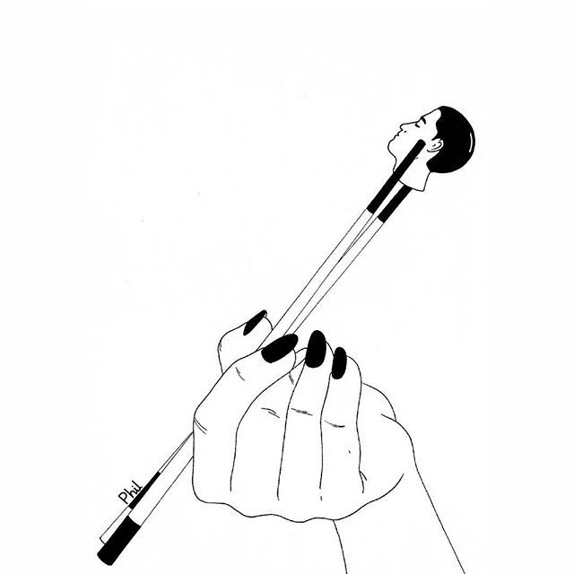 640x640 You Are The Food You Prefer - Chopsticks Drawing