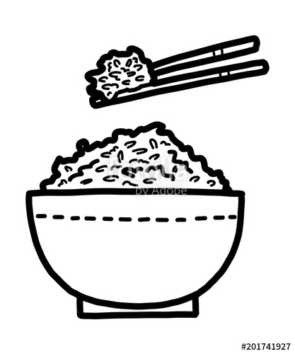 417x500 Chopsticks And Bowl Of Rice Cartoon Vector And Illustration - Chopsticks Drawing