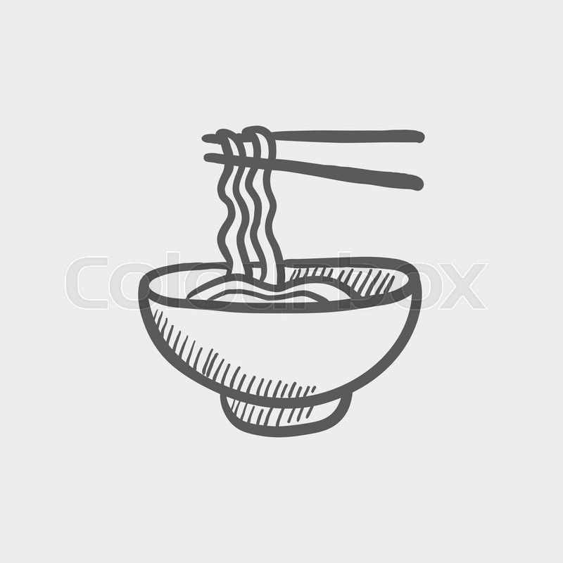 800x800 Bowl Of Noodles With A Pair Of Stock Vector Colourbox - Chopsticks Drawing