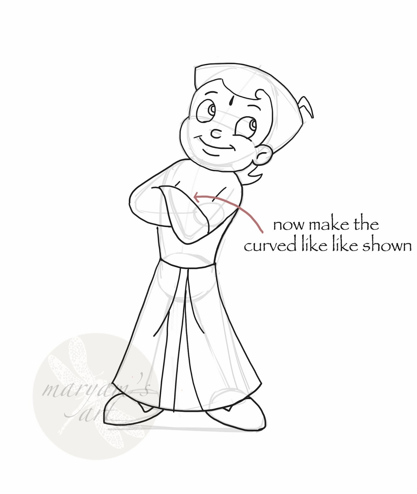 1350x1600 home spun around saturday art school how to draw chota bheem - Chota Bheem Cartoon Drawing