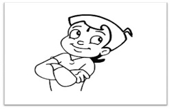 250x160 how to draw chota bheem cartoon step - Chota Bheem Cartoon Drawing