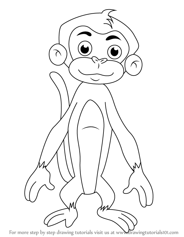 619x797 learn how to draw jaggu from chhota bheem - Chota Bheem Cartoon Drawing