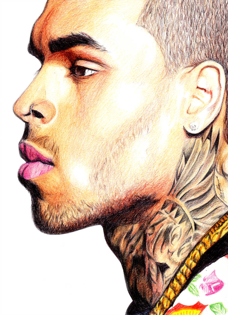 760x1051 Chris Brown Portrait Drawing - Chris Brown Cartoon Drawing