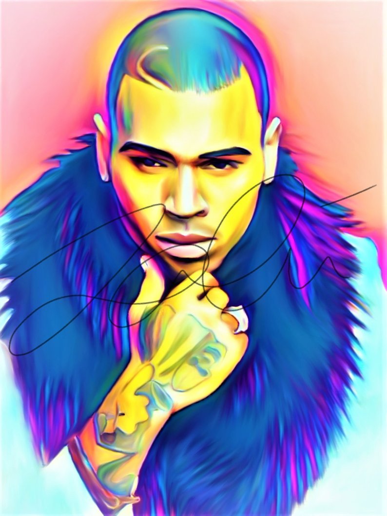 Cartoon Chris Brown Artwork - Things Artwork Paradise