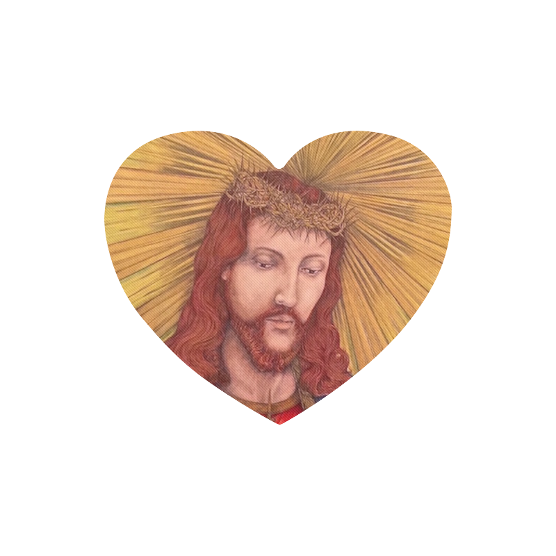 800x800 sacred heart of jesus christ drawing heart shaped mousepad id - Christ Drawing