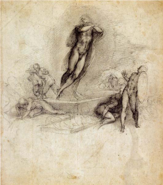 530x600 drawing basics michelangelo's the risen christ - Christ Drawing