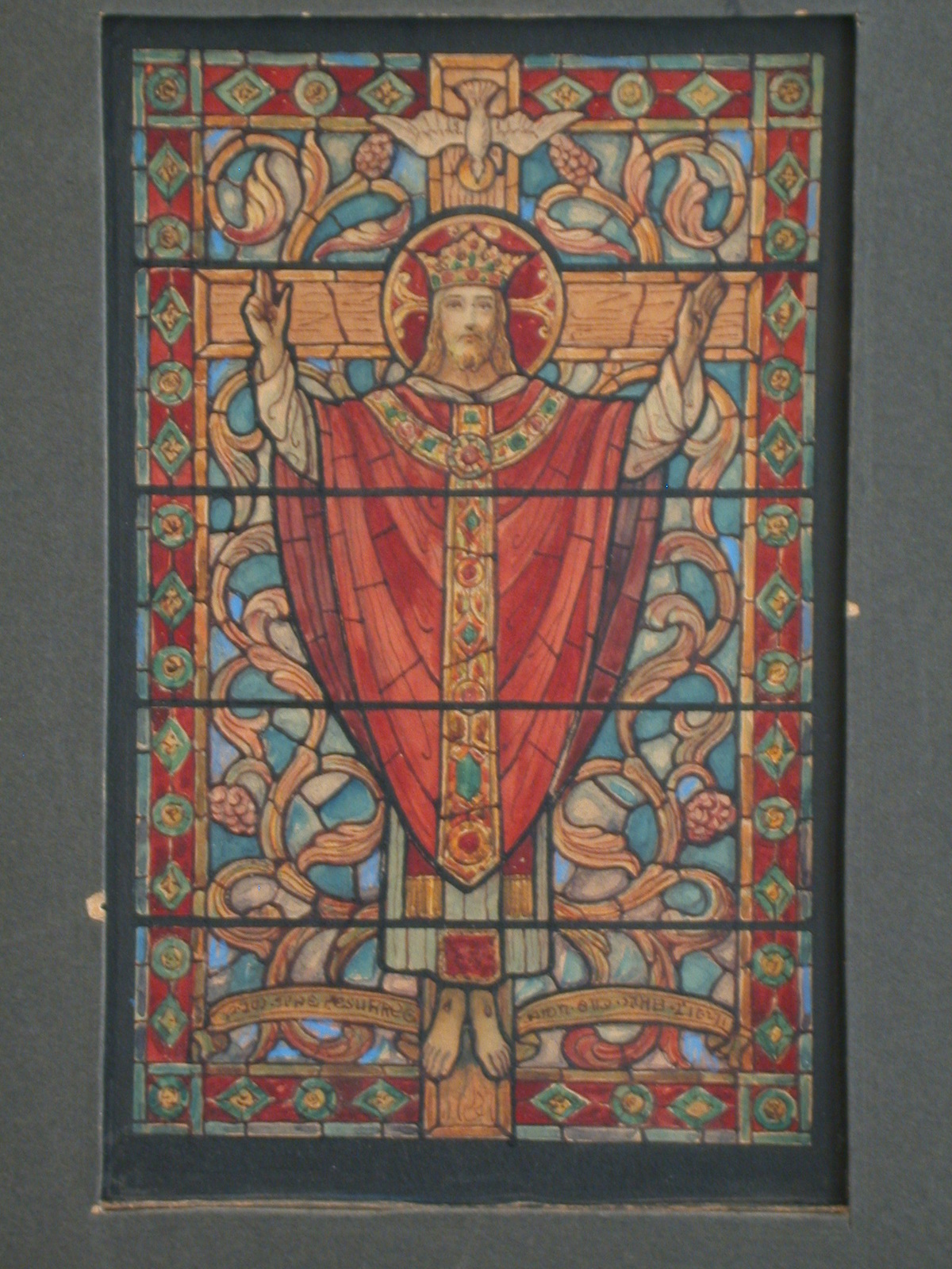 1200x1600 design drawing for stained glass window with christ as king - Christ The King Drawing