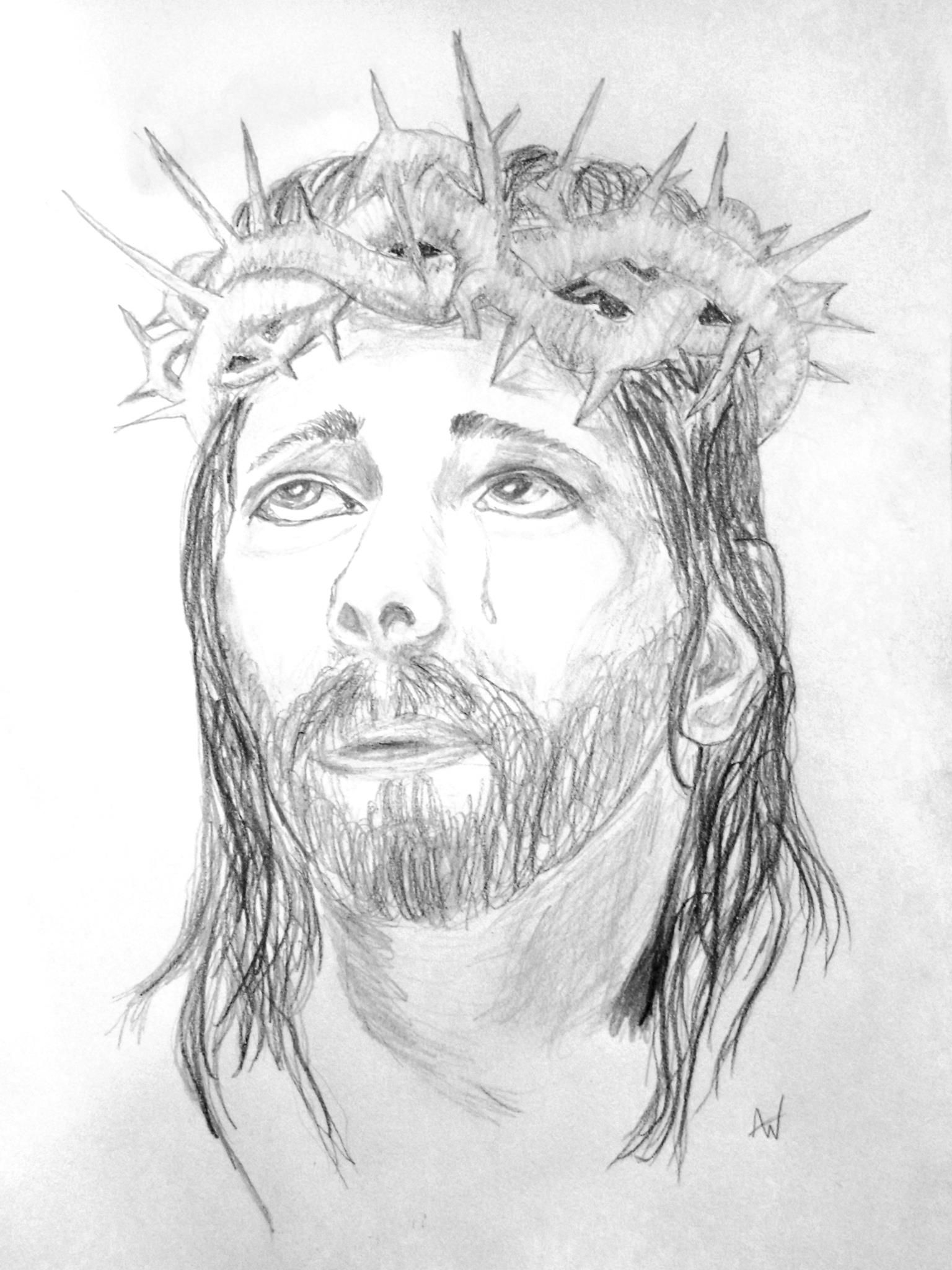 1536x2048 pencil drawing of jesus christ my creations pencil drawings - Christ The King Drawing