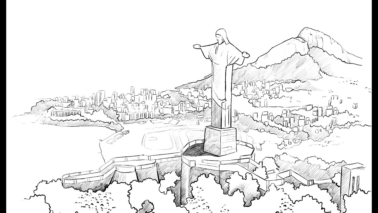 1280x720 how to draw christ the redeemer - Christ The Redeemer Drawing