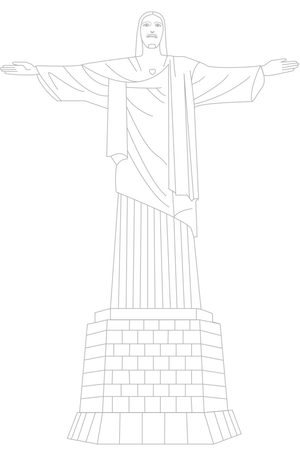 Brazil Jesus Statue Drawing Image | Konami Homes