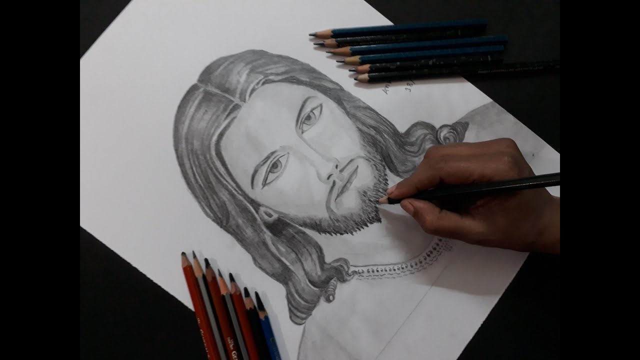 1280x720 How To Draw Jesus Christ Drawing Step - Christian Drawings