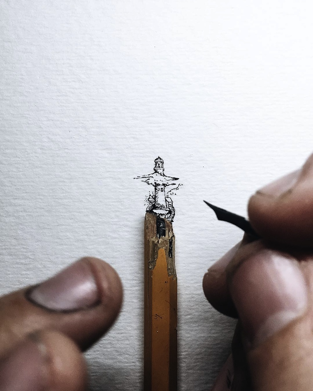 1000x1249 Tiny Ink Drawings Scaled To The Size Of Pencils, Fingers - Christian Drawings