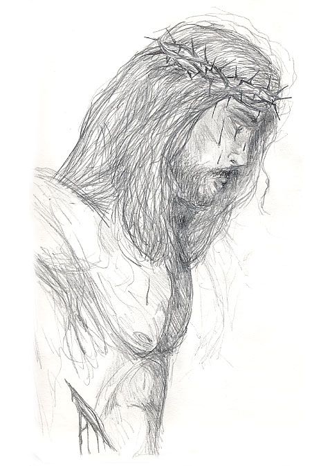 480x673 Pencil Drawings Of Jesus At The Cross Christian Art Gallery - Christian Drawings