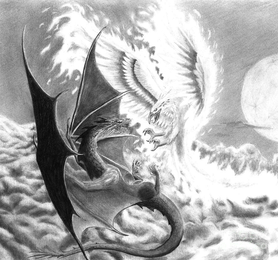 900x842 Mythical Battle Drawing - Christian Drawings Images