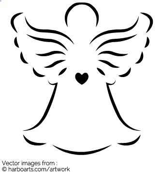 335x355 Download Christmas Angel With Heart - Christmas Angel Drawing