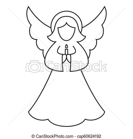 450x470 Line Art Black And White Christmas Angel Coloring Book - Christmas Angel Drawing