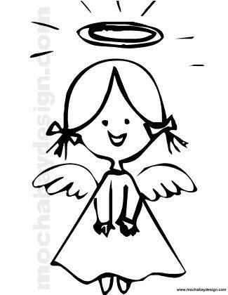 325x420 Preschool Christmas Angel Clipart Smiling Coloring - Christmas Angel Drawing