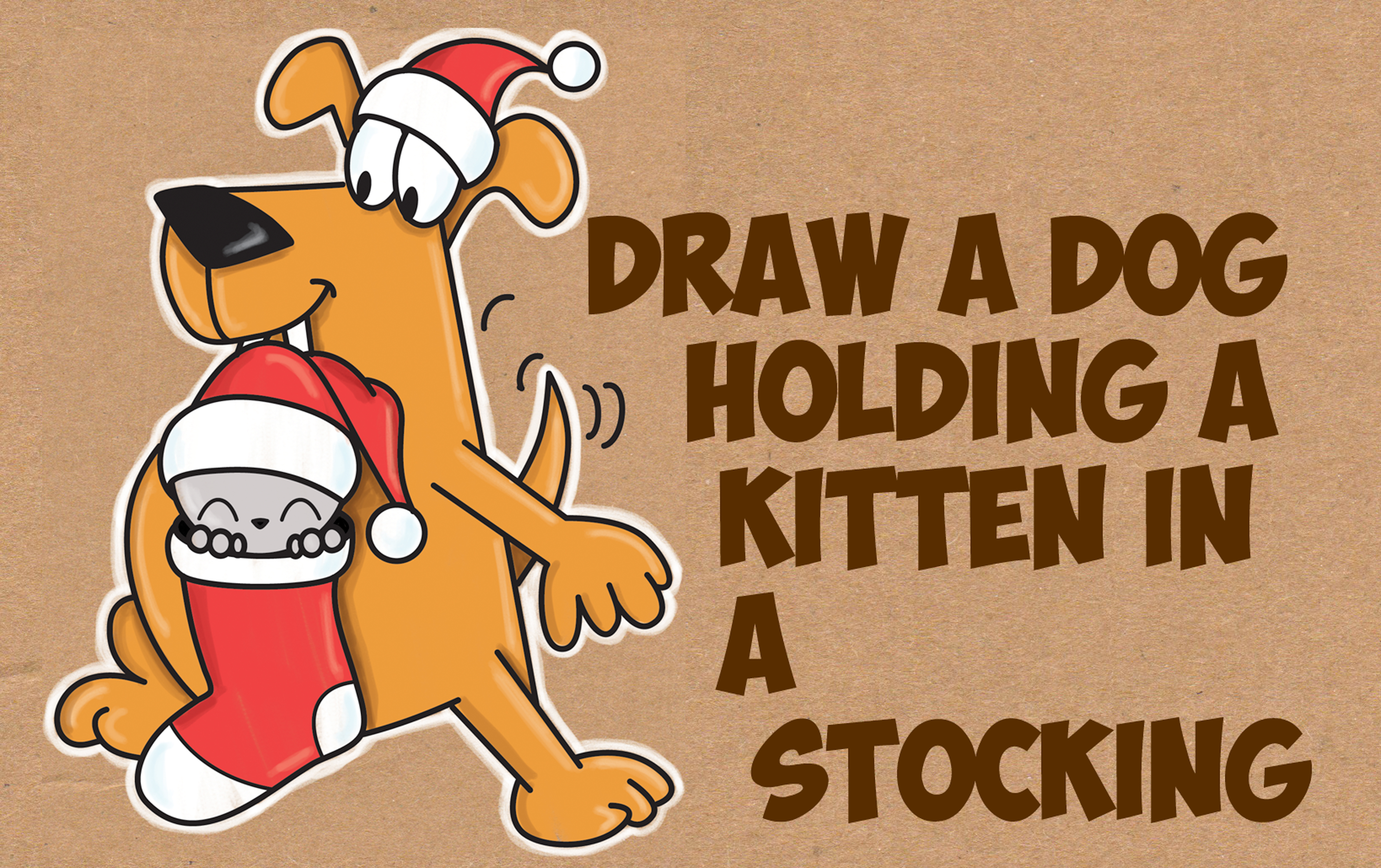 5000x3144 how to draw cartoon christmas animals with easy drawing animals - Christmas Animals Drawings