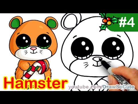 480x360 how to draw beanie boo hamster mouse cute step - Christmas Animals Drawings