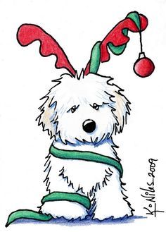 236x329 Christmas Dog Drawings - Christmas Animals Drawings