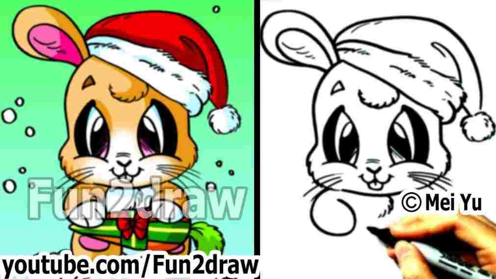 1011x569 How To Draw Christmas Animals - Christmas Animals Drawings