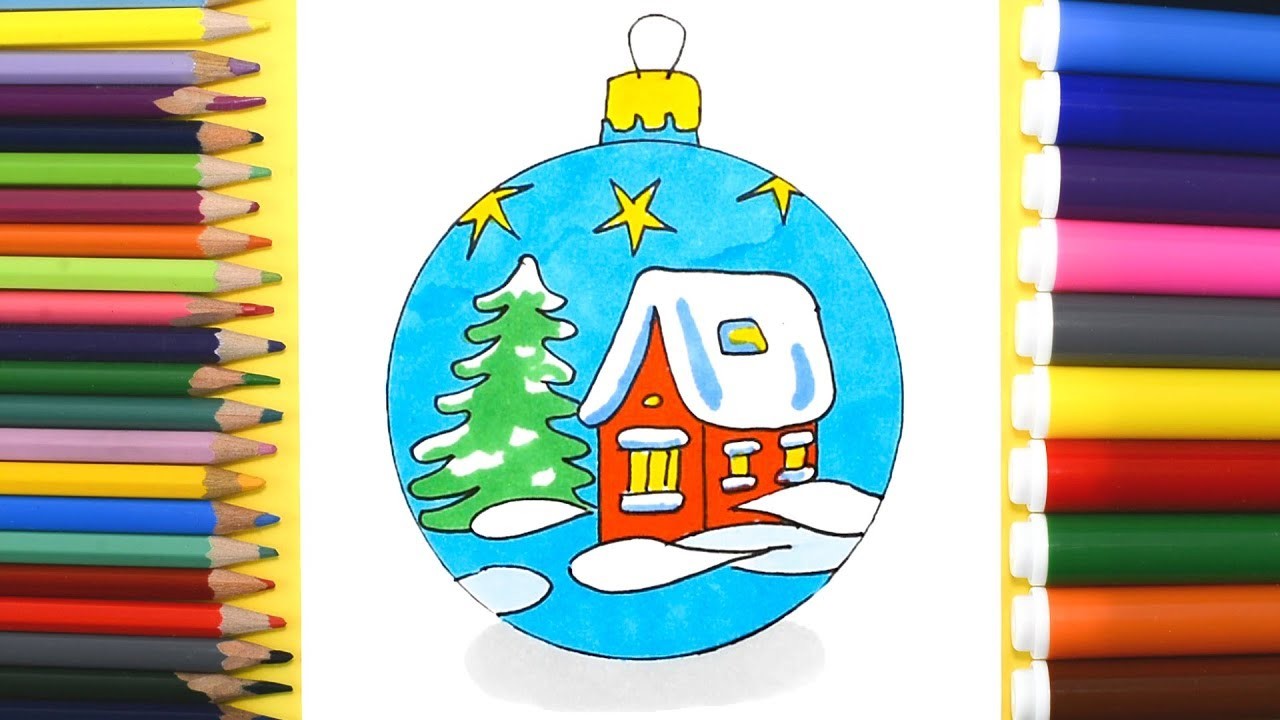 1280x720 how to draw a christmas ball drawing christmas ornament easy - Christmas Ball Drawing