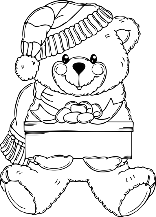 539x750 coloring book bear christmas greeting note cards holiday cc0 - Christmas Bear Drawing