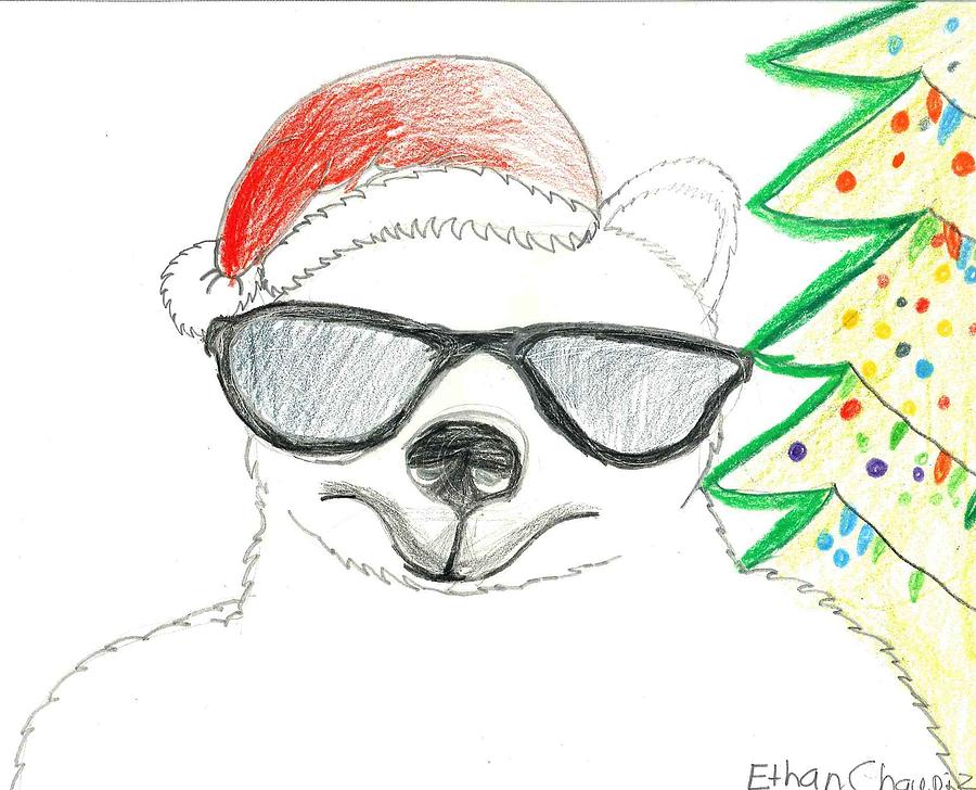 900x728 Cool Christmas Polar Bear Drawing - Christmas Bear Drawing