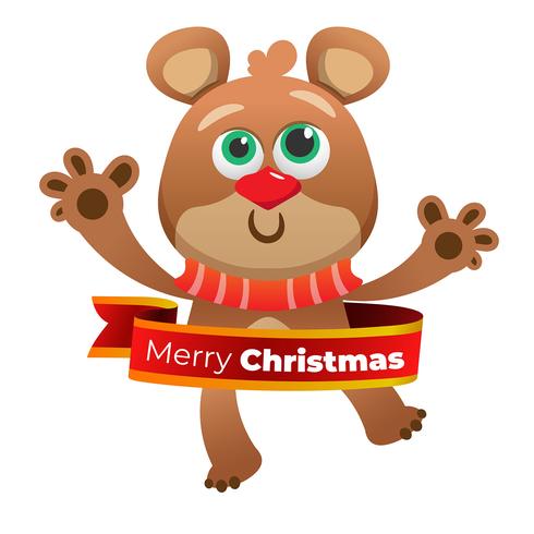 490x490 Drawing Of Bear For Christmas - Christmas Bear Drawing