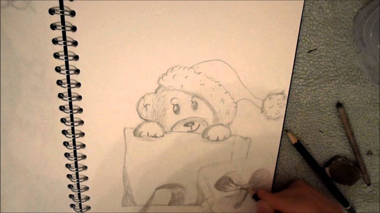 1280x720 Teddy Bear - Christmas Bear Drawing