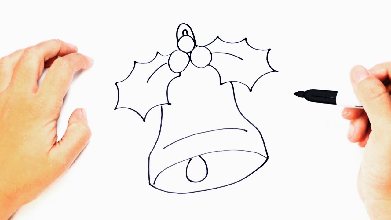 1280x720 how to draw a christmas bell step - Christmas Bell Drawing