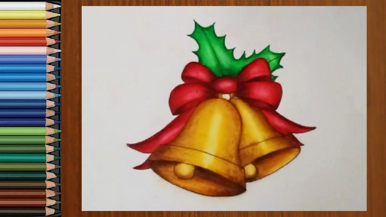 1280x720 jingle bell drawing - Christmas Bell Drawing