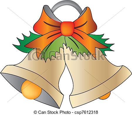 450x392 vector drawing of christmas bells - Christmas Bell Drawing