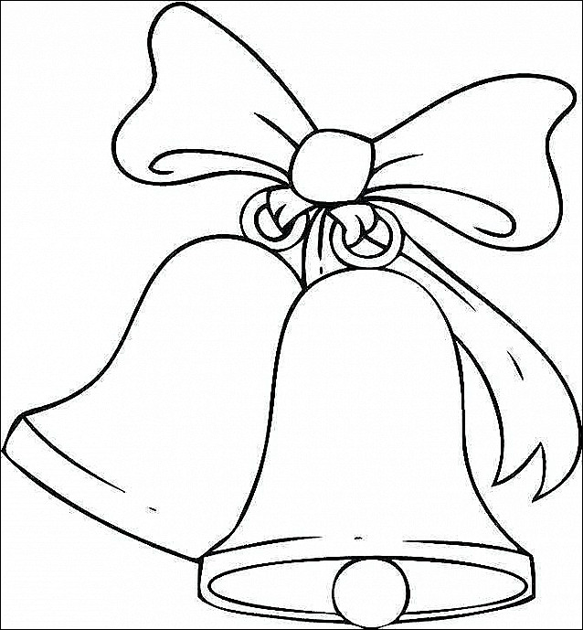 638x689 christmas bells coloring - Christmas Bell Drawing